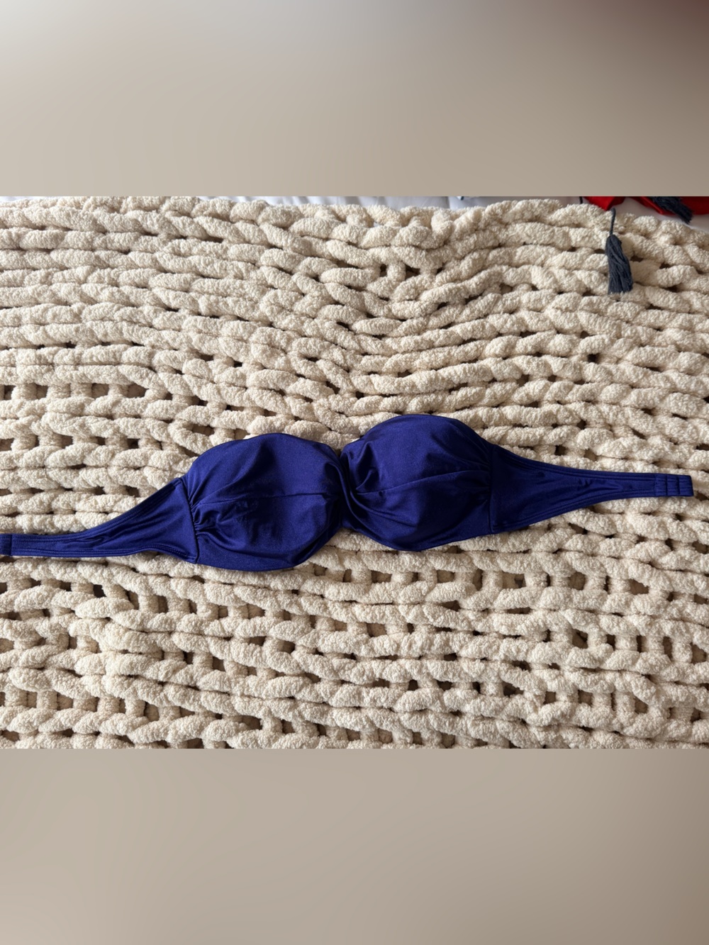 Victoria’s Secret Strapless Padded Bikini Top in Deep Navy
